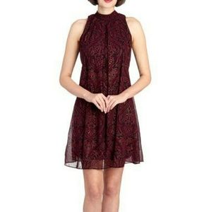 SIGNATURE BY ROBBIE BEEPaisley Mock Neck Dress